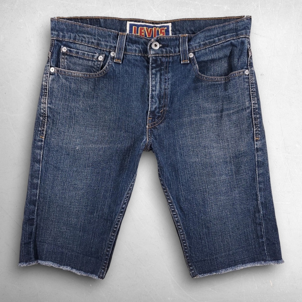 Levis 511 Skinny Denim Cutoff Shorts Men 33 Dark Blue Indie Grunge Skate Jorts